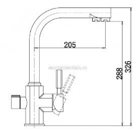 Смеситель кухонный Kaiser с подключением фильтра питьевой воды (Песочный мрамор) Артикул: 40144-4